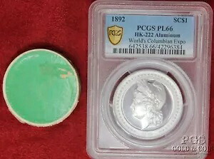 1892 万国博覧会 リバティ ヘッド PCGS PL66 HK0222 アルミニウム 元箱付き 24678