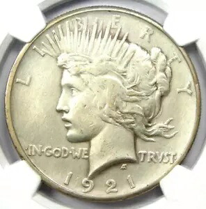 1921 ピース シルバー ダラー $1 コイン - 認定 NGC AU 詳細 - 希少な日付!