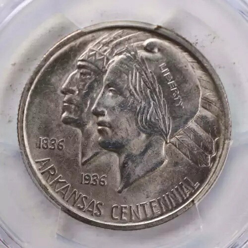 1936-S 50 セント、アーカンソー、記念、PCGS MS-63、店舗 #2153