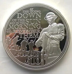 ガーンジー島 2014 5オンス 第一次世界大戦100周年記念 10ポンド銀貨、プルーフ｜WORLD RESOURCE【KING店】