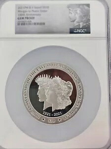 2021PM $30 モーガン トゥ ピース ドル 100 周年記念 5 オンス .999 シルバー NGC ジェム プルーフ レア
