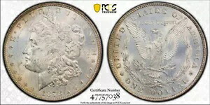 1878 モルガン ドル、テールフェザー 8 枚、非流通品選択、PCGS MS-62 -7038