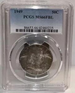 1949 年 フランクリン ハーフダラー MS66FBL PCGS