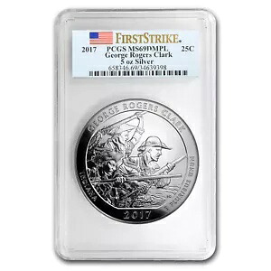 2017 5オンス シルバー ATB ジョージ ロジャース クラーク MS-69 DMPL PCGS (FS)