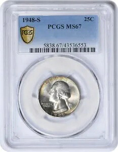 1948-S ワシントン シルバー クォーター MS67 PCGS 150,700円