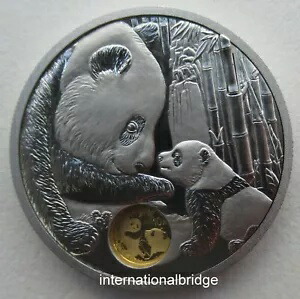 中国 2022 40 周年記念中国パンダ金貨シルバー 20 グラム銀 + 1 グラム金貨 COA