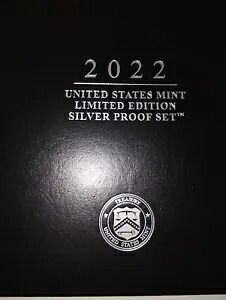 2022 S 限定版プルーフ シルバー セット 8 コイン、ボックスと COA 付き。
