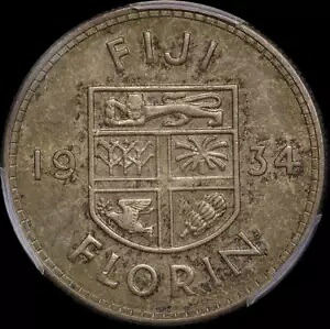 フィジー 1934 シルバー フロリン KM# 5 PCGS MS63