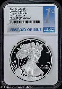 2021-W プルーフ タイプ 1 $1 アメリカン シルバー イーグル NGC PF 70 UC | FDOI|WORLD RESOURCE【KING店】