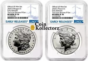 2024 S モーガン & ピース シルバー $1 リバース NGC PF70 早期リリース #378