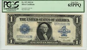 1923 $1 Fr.237 シルバー証明書 PCGS 通貨 GEM 65PPQ