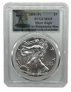 2016-P PCGS MS69 シルバー イーグル 1オンス 999 ベル ラベル フィラデルフィア ミント 150,700円