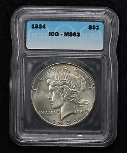 1934 ピースダラー ICG MS-63 2HBU
