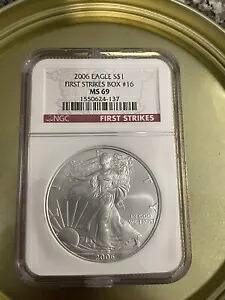 NGC 認定 2006 1 オンス アメリカン シルバー イーグル $1 ドル MS69 ファースト ストライク