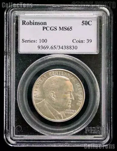 1936 年アーカンソー州生誕 100 周年ロビンソン銀記念ハーフダラー (PCGS MS 65)