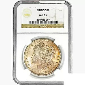 1878-S モーガン シルバー ダラー コイン NGC MS65