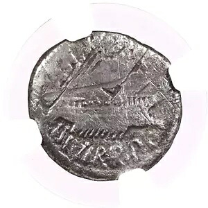 マルク アントニー AR デナリウス 古代ローマ帝国銀貨 紀元前 30 年 - NGC F
