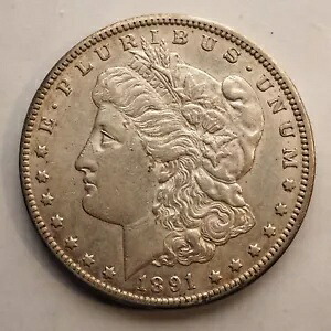 1891 CC モーガン シルバー ドル *素敵なコイン!* - 送料無料! X9454