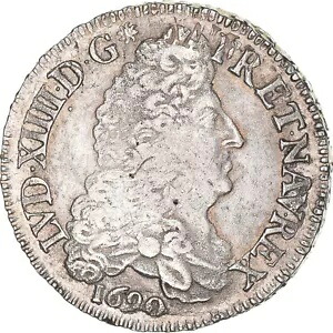[#1044963] コイン、フランス、ルイ 14 世、1/2 ?cu aux 8 L、1/2 Ecu、1690 年、パリ、レフォール 154,550円