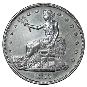 1877-S AU/BU 詳細 洗浄済み貿易ドル 90% 銀貨