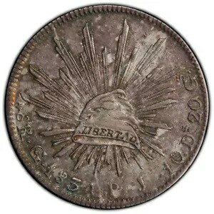 メキシコ 1834 ゴー PJ 8 レアル PCGS AU53