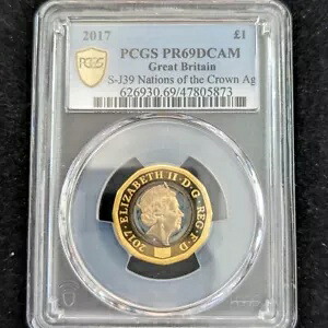 2017 1 ユーロ PCGS PR69DCAM イギリス銀ドル硬貨 S-J39 国家の...