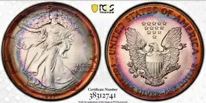 1987 $1 シルバー イーグル PCGS MS-67 トーン