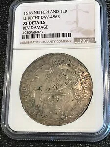 NGC XF 詳細 1616 オランダ 1 ダールダー $1 ユトレヒト DAV-4863 シルバー コイン-SEP225