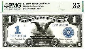 1899 $1 シルバー証明書 Fr#236、PMG Choice VF35****