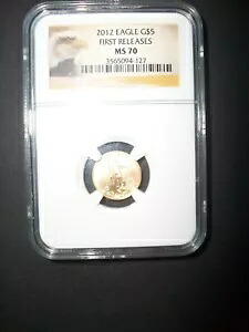 2012 $5 ゴールド イーグル 1/10 オンス PCGS MS-70