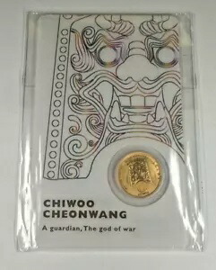 2017 韓国 .999 ゴールド 1/10 オンス Chiwoo Cheonwang God of War 1 クレイ アッセイカード