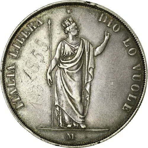 [#36510] コイン、イタリア州、ロンバルディア州 - ベネチア、5 リラ、1848 年、ミラノ、オーストラリア、シル、v
