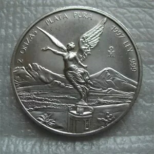 メキシコ 1997 リベルタード 2OZ シルバー コイン 2 オンザス UNC