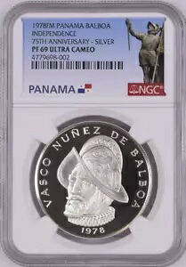 :1978FM バルボア シルバー パナマ独立 75 周年記念 NGC PF69CAM レア R6 27/5