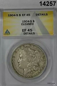 1904 S モーガン シルバー ダラー ベターデイト! ANACS 認定 EF45 クリーニング済み #14257