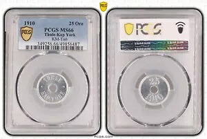 グリーンランド トゥーレ カップ ヨーク 25 鉱石トークン 1910 年 KM#Tn6 PCGS MS66 トップ ポップ ??