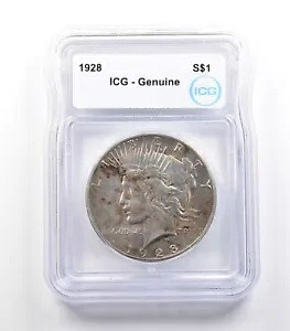 1928 平和銀貨 本物の ICG *2423