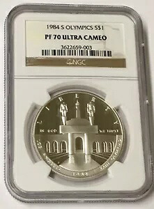 1984-S S$1 オリンピック 1 オンス シルバー コイン PF 70 ウルトラ カメオ NGC