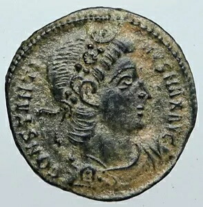 コンスタンティヌス 1 世 本物の古代ローマのコイン 兵士の槍 i88856