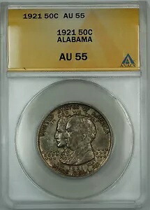 1921 アラバマ記念シルバー ハーフダラー コイン ANACS AU-55 トーン