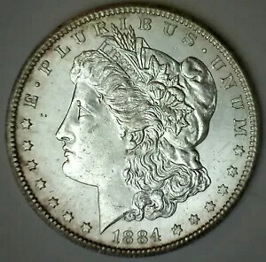 1884 CC モーガン シルバー ダラー BU $1 US コイン カーソン シティ ミント 未流通調色｜WORLD RESOURCE【KING店】