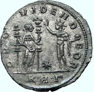 プロバス 277AD 古代ローマのコイン ソル太陽神予見の女神カルト i40570画像
