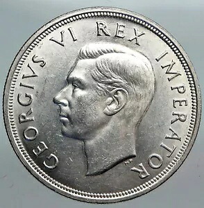 1947 南アフリカ ジョージ 6 世 スプリングボク ディア シルバー 5 シリング ラージ コイン i90179｜WORLD RESOURCE【KING店】 245,850円