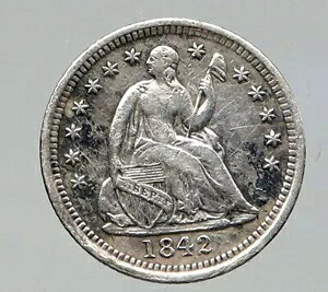 1842 アメリカ アメリカ シルバー SEATED LIBERTY アンティーク シルバー ハーフ ダイム コイン i92782｜WORLD RESOURCE【KING店】 245,850円
