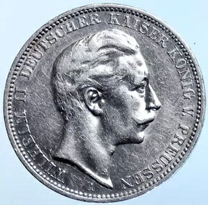 1912 プロイセン王国 ドイツ ヴィルヘルム 2 世 オールド シルバー 3 マルク ドイツ コイン i114623｜WORLD RESOURCE【KING店】