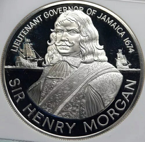 1974 ジャマイカ サー ヘンリー モーガン ロイヤル 中尉 プルーフ シルバー $10 コイン NGC i85971|WORLD RESOURCE【KING店】