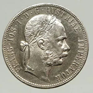 1877 オーストリア フランツ ジョゼフ 1 世 シルバー ミント ステート シルバー フローリン ヴィンテージ コイン i93396|WORLD RESOURCE【KING店】