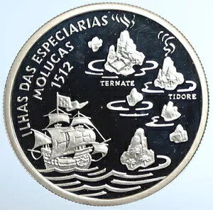 1995 ポルトガル ディスカバリーズ MOLLUQUES ヴィンテージ プルーフ シルバー 200 エスクード コイン i110908|WORLD RESOURCE【KING店】