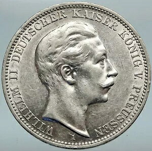1912 プロイセン王国 ドイツ ヴィルヘルム II 本物のシルバー 3 マーク ドイツ コイン i88249|WORLD RESOURCE【KING店】