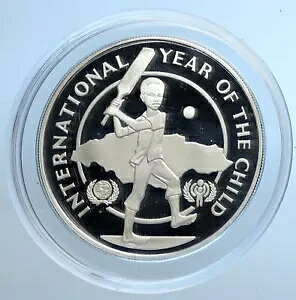 1979 ジャマイカ チャイルド クリケット オールド ヴィンテージ プルーフ シルバー $10 コイン i109744|WORLD RESOURCE【KING店】